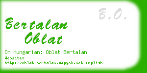 bertalan oblat business card